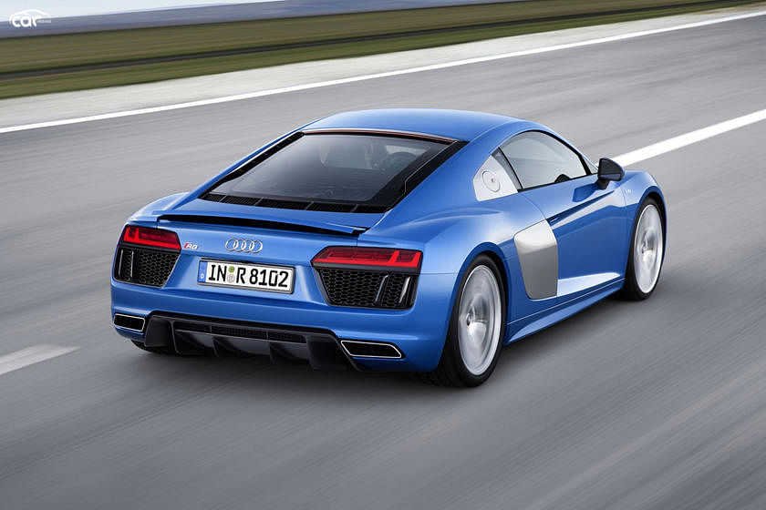 2017 Audi R8 Coupe Rear Angle View In Motion 